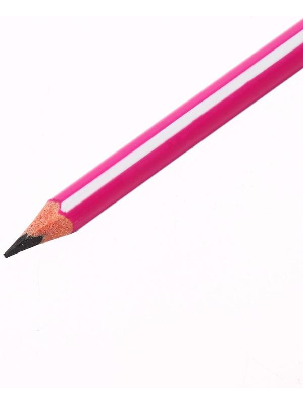 Карандаш чернографитный (простой) НB, Calligrata, заточенный, пластик, трехгранный с полоской, с резинкой, микс