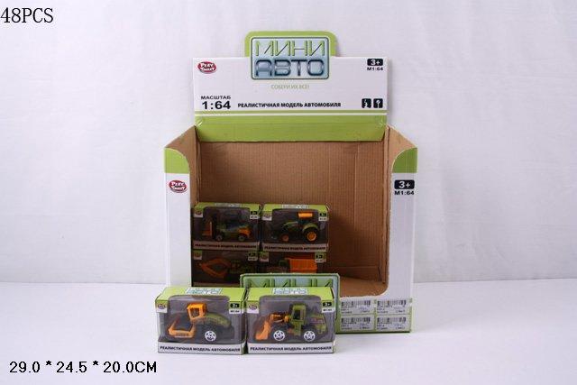 БТ инерц. металл. миниавто 1:64  Фермерская техника 6 видов