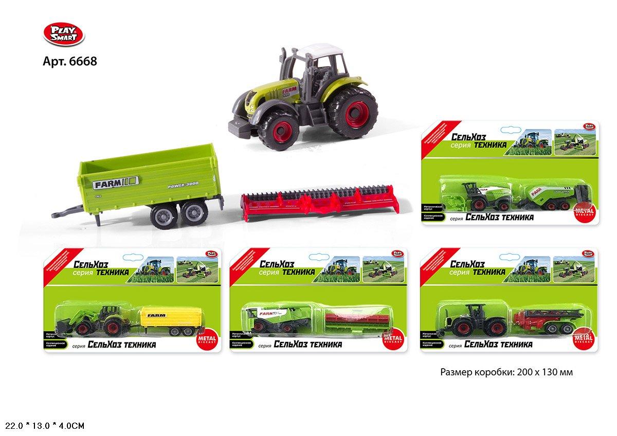 БТ Машина СельХоз техника, с прицепом под блистером