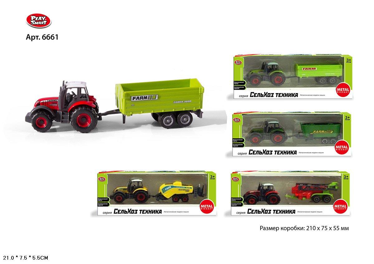 БТ Трактор металл СельХоз техника, с прицепом