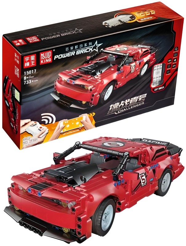 Радиоуправляемый конструктор Mould King «Dodge Challenger Red» 15017 / 733 детали