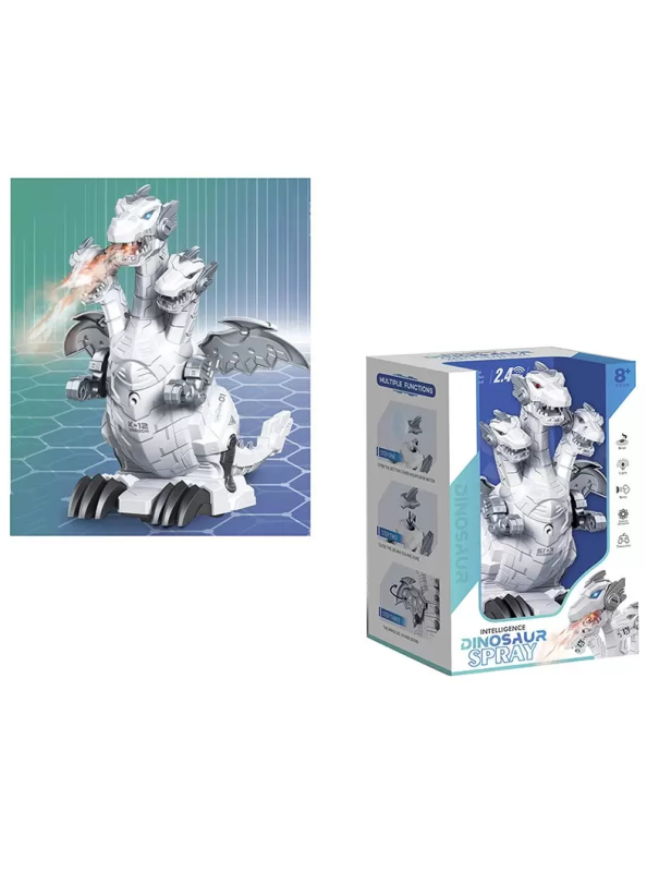 Радиоуправляемая игрушка MSN Toys «Дракон: трехглавый Змей Горыныч» с дымом, 128A-36 / Белый