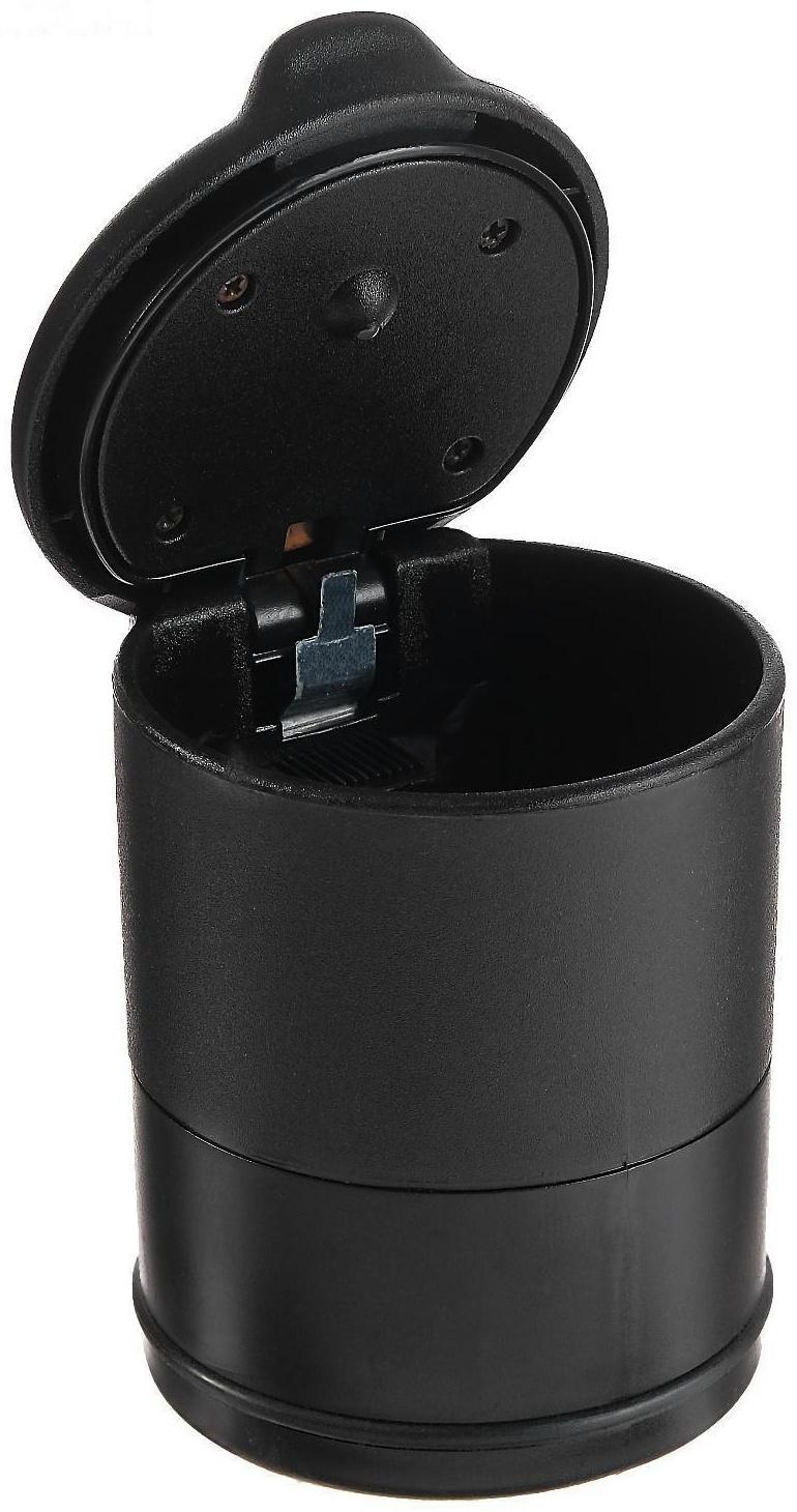 Пепельница для авто TORSO с подсветкой, 10×7 см, черный