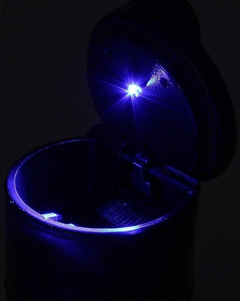 Пепельница для авто TORSO с подсветкой, 10×7 см, черный