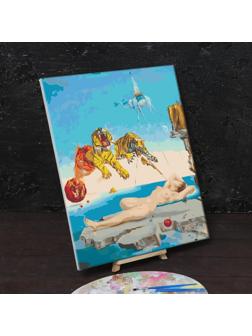 Картина по номерам на холсте с подрамником «Сон, вызванный полётом пчелы вокруг граната, за секунду до пробуждения» Сальвадор Дали 40х50 см