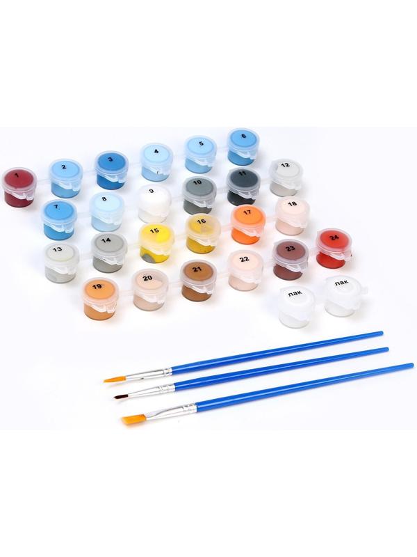 Картина по номерам на холсте с подрамником «Сон, вызванный полётом пчелы вокруг граната, за секунду до пробуждения» Сальвадор Дали 40х50 см