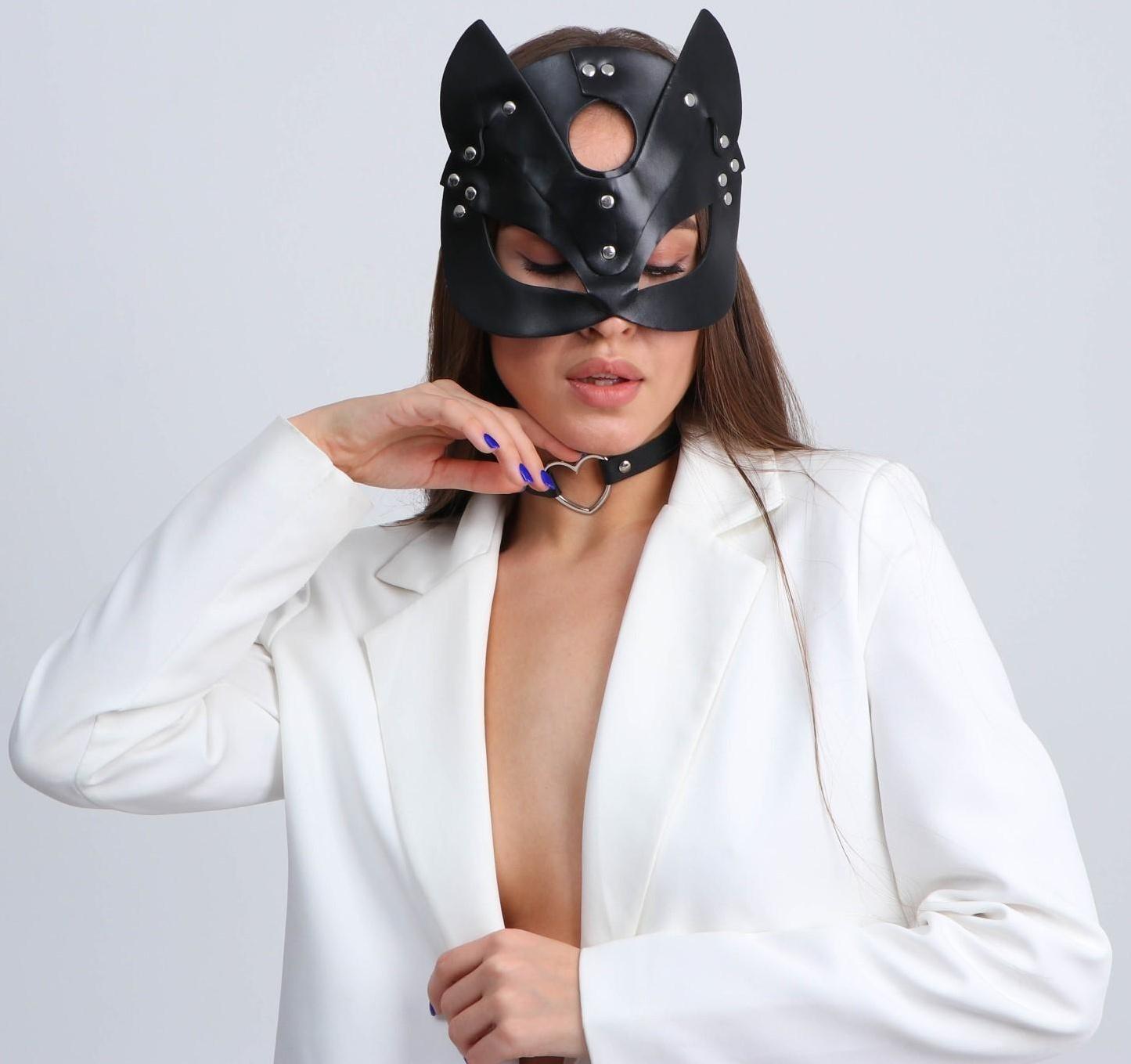 Карнавальный набор «Строгая киска», (маска+чокер)