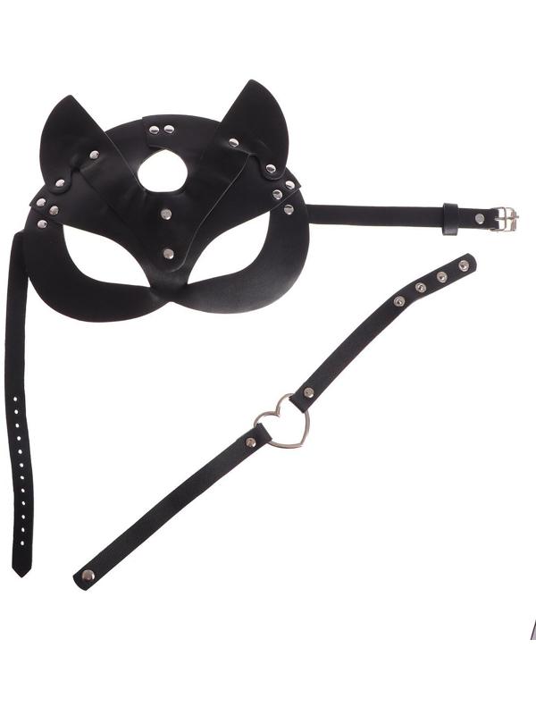 Карнавальный набор «Строгая киска», (маска+чокер)