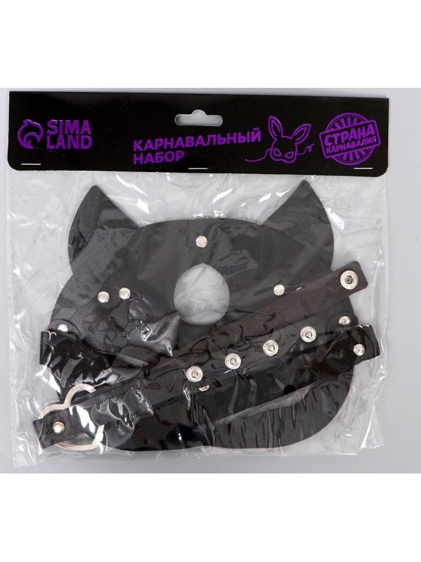 Карнавальный набор «Строгая киска», (маска+чокер)