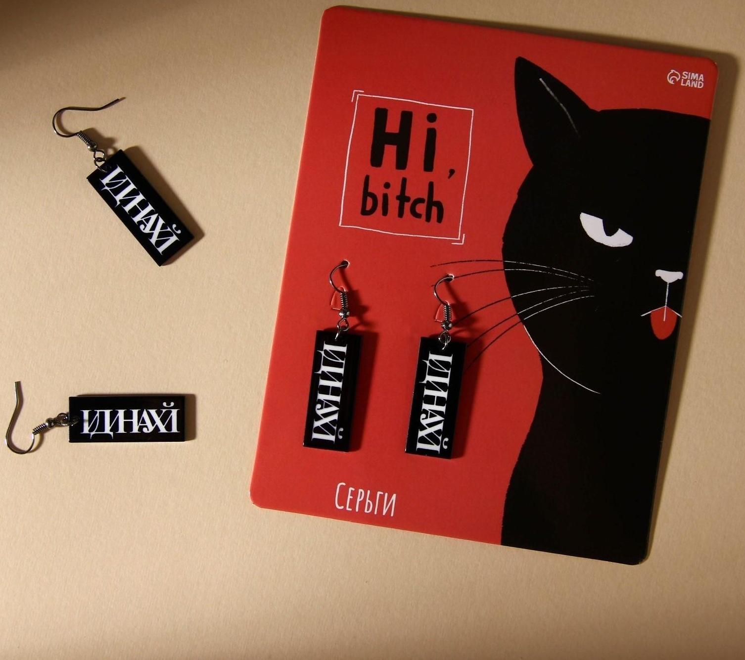 Серьги «Hi bitch»