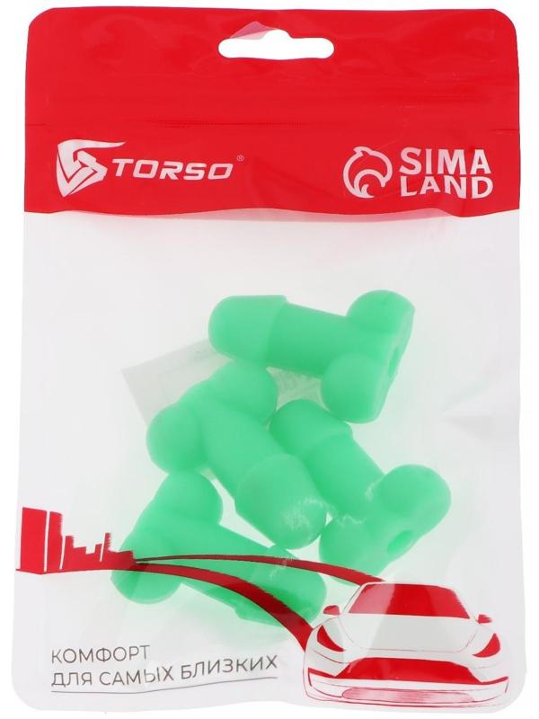 Колпачок на вентиль TORSO, светящийся,  набор 4 шт