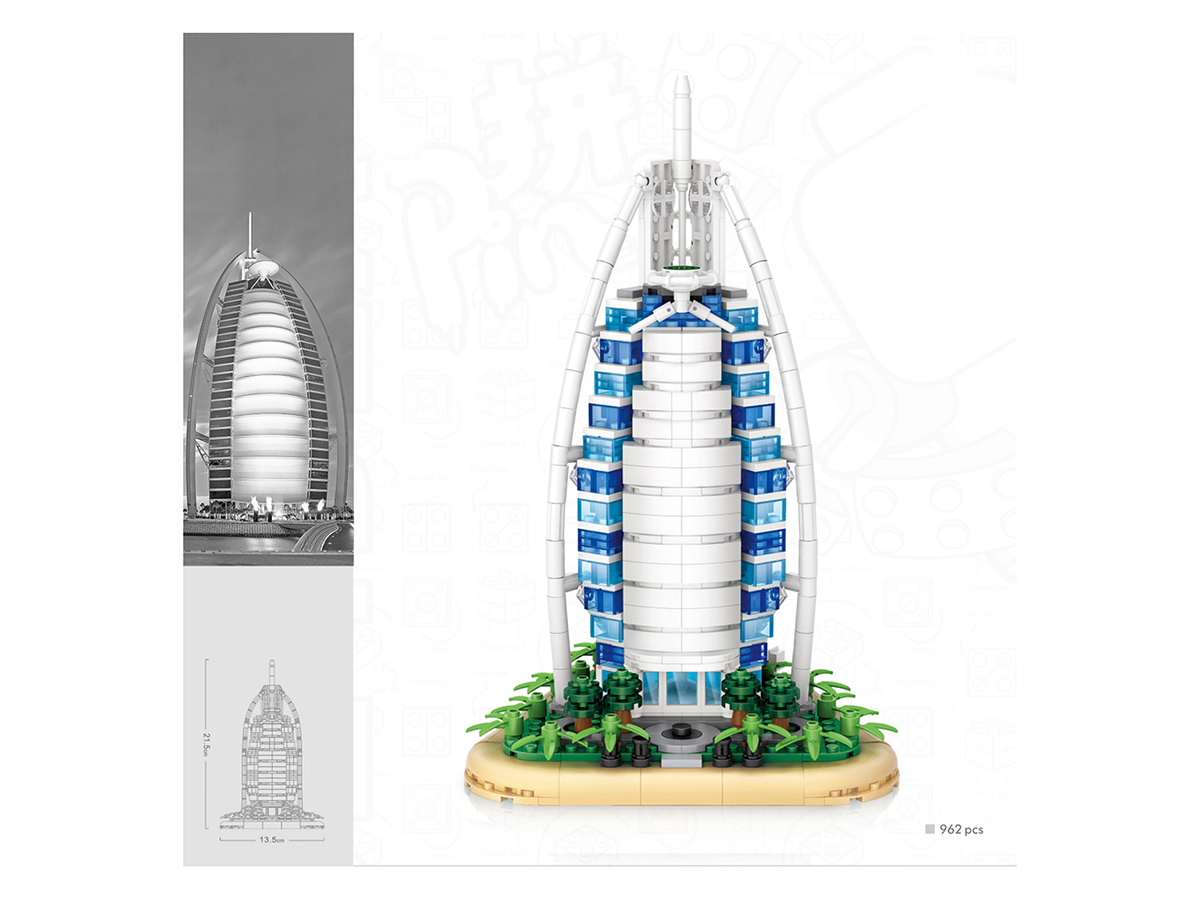 Конструктор Loz «Архитектура: Бурдж-эль-Араб» 1029 / 962 деталей