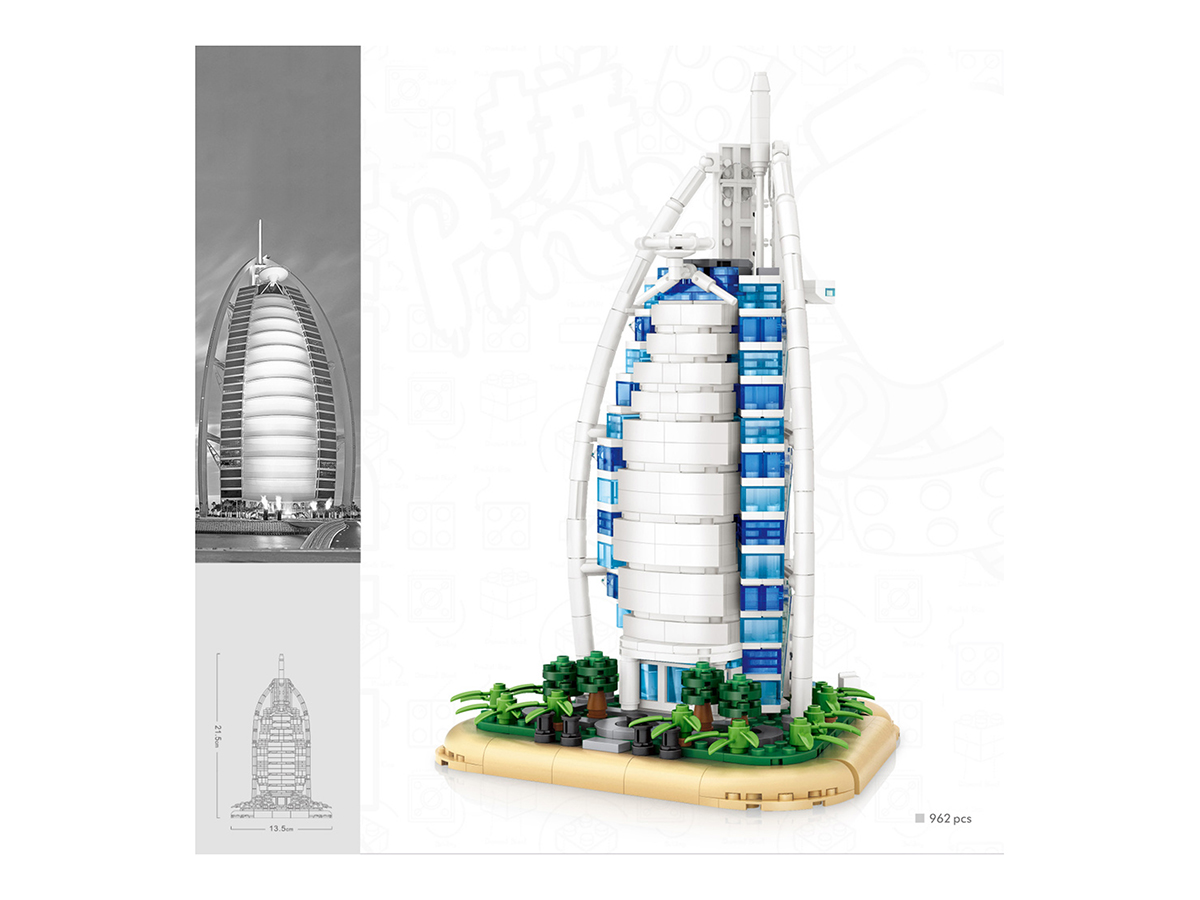 Конструктор Loz «Архитектура: Бурдж-эль-Араб» 1029 / 962 деталей