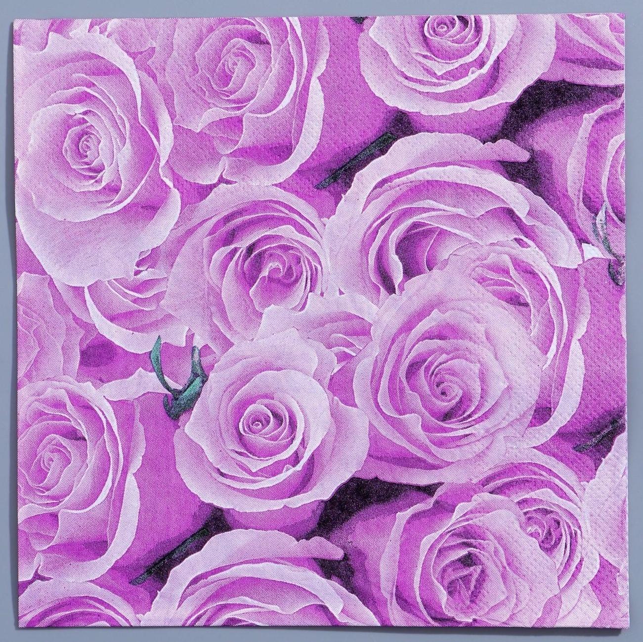 Салфетки бумажные «Розы», 33×33 см, набор 20 шт., цвет сиреневый