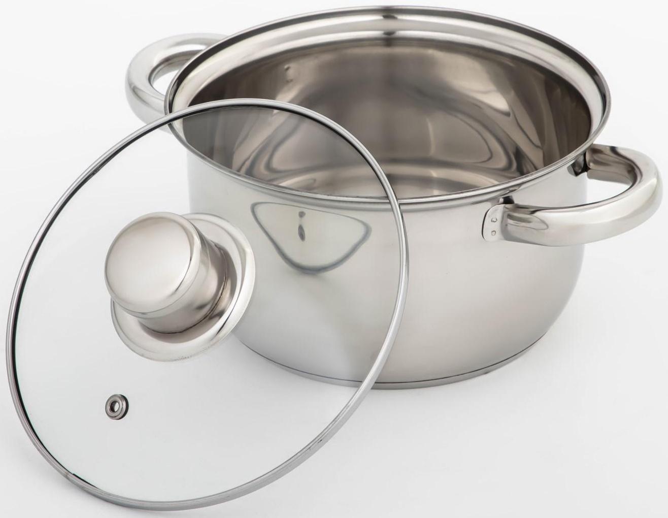 Кастрюля с крышкой из нержавеющей стали Доляна «Классика», 1,5 л, d=17,5 см