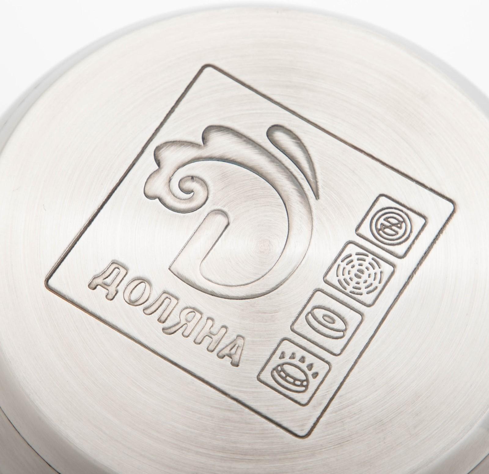 Кастрюля с крышкой из нержавеющей стали Доляна «Классика», 1,5 л, d=17,5 см