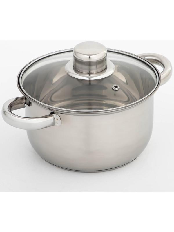 Кастрюля с крышкой из нержавеющей стали Доляна «Классика», 1,5 л, d=17,5 см