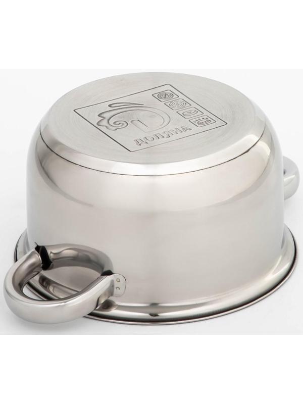 Кастрюля с крышкой из нержавеющей стали Доляна «Классика», 1,5 л, d=17,5 см