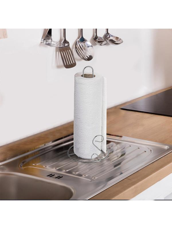 Держатель бумажного полотенца Доляна «Волна»,14×14×29 см, цвет хром