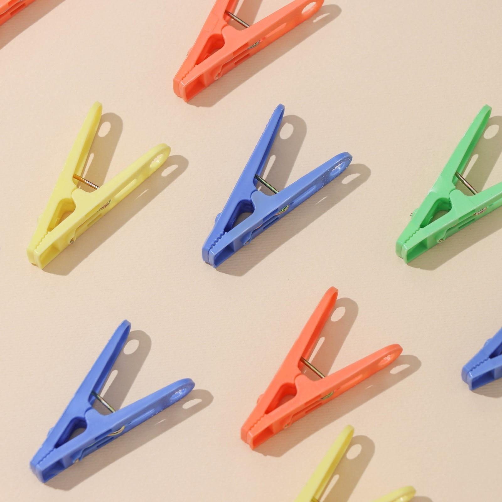 Прищепки бельевые, 5 см, 30 шт, цвет МИКС