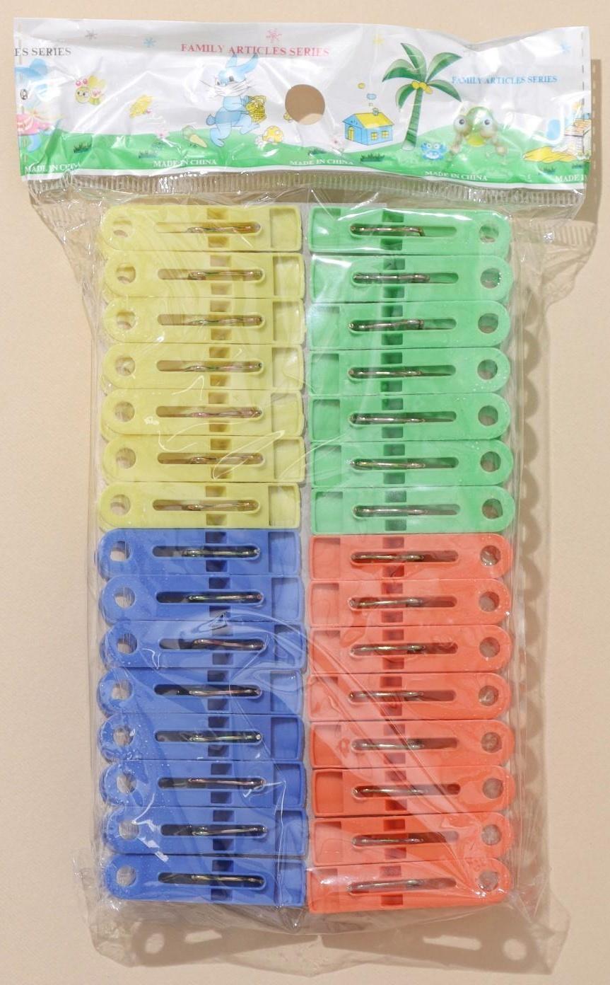 Прищепки бельевые, 5 см, 30 шт, цвет МИКС