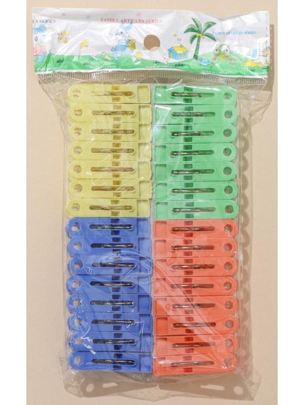 Прищепки бельевые, 5 см, 30 шт, цвет МИКС