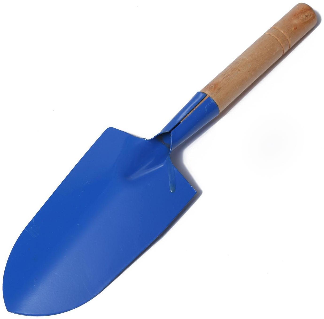 Набор садового инструмента, 3 предмета: совок, рыхлитель, вилка, длина 28 см, деревянные ручки