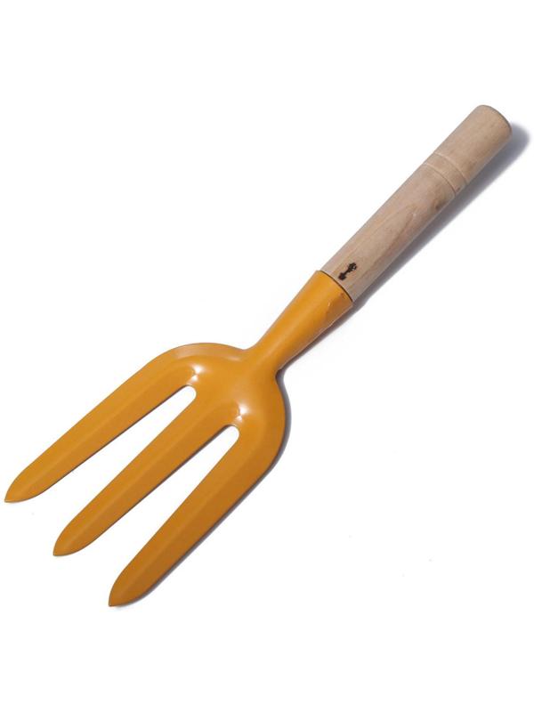 Набор садового инструмента, 3 предмета: совок, рыхлитель, вилка, длина 28 см, деревянные ручки