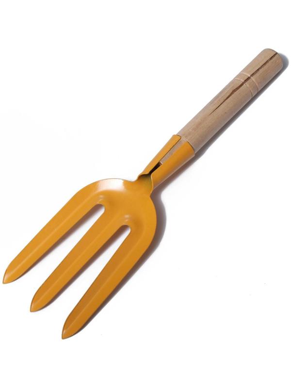 Набор садового инструмента, 3 предмета: совок, рыхлитель, вилка, длина 28 см, деревянные ручки