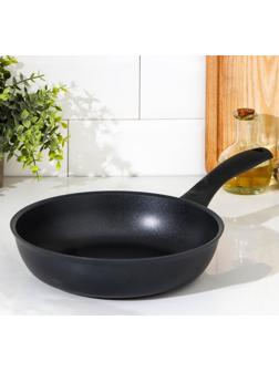 Сковорода «Традиция», d=24 см, пластиковая ручка, антипригарное покрытие, цвет чёрный