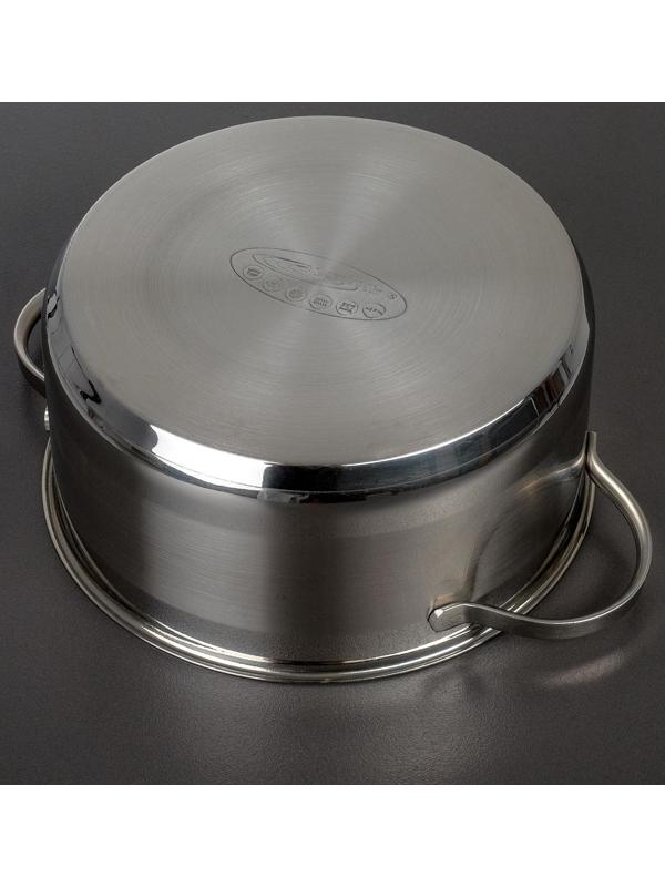 Кастрюля «Альта», 4,2 л, d=22 см, капсульное дно, стеклянная крышка, индукция