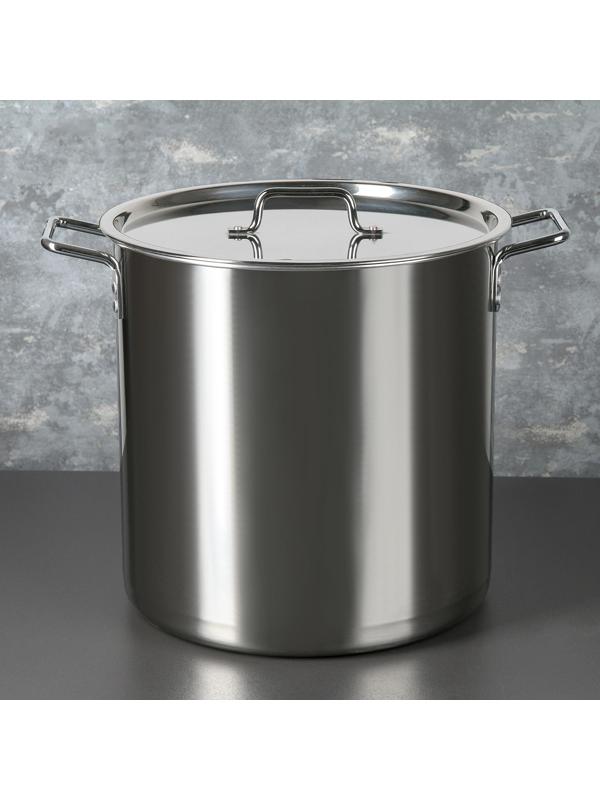 Котел «Общепит», 30 л, d=35 см, h=47 см, металлическая крышка, клёпанные ручки