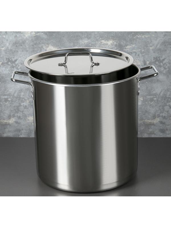 Котел «Общепит», 30 л, d=35 см, h=47 см, металлическая крышка, клёпанные ручки