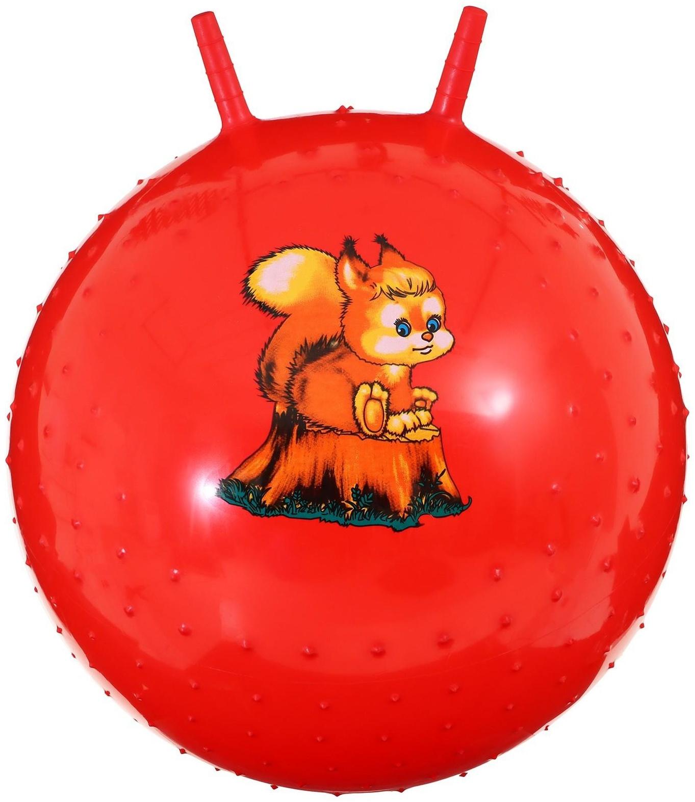 Мяч прыгун с рожками «Сказочные истории», массажный, d=65 см, 600 г, МИКС