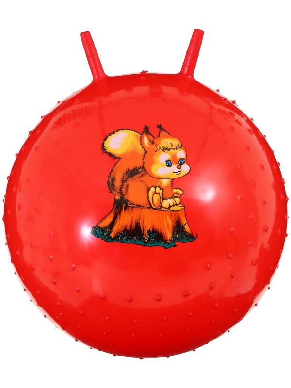 Мяч прыгун с рожками «Сказочные истории», массажный, d=65 см, 600 г, МИКС