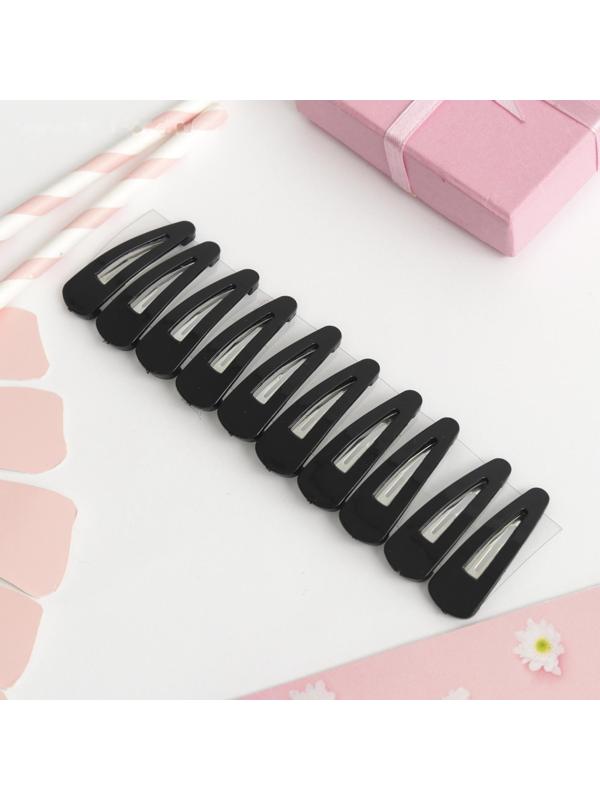 Невидимка для волос (набор 10 шт) мини, 4 см, чёрный