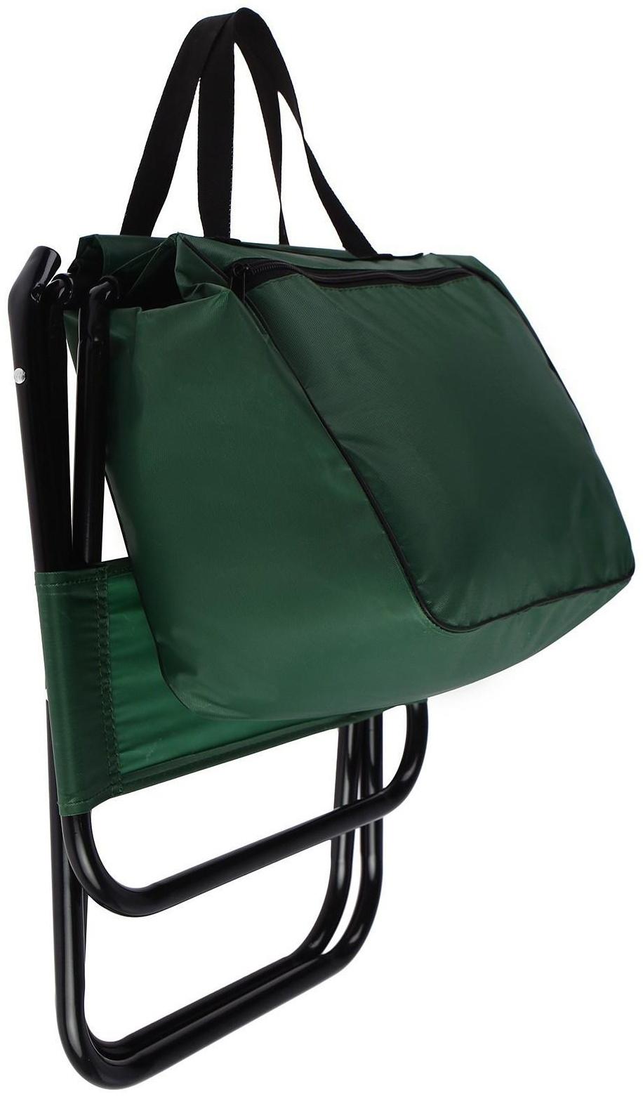 Стул туристический с сумкой, р. 24 х 26 х 60 см, до 60 кг, цвет зелёный