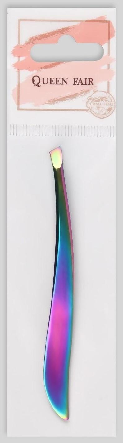 Пинцет скошенный, 9 см, цвет хамелеон