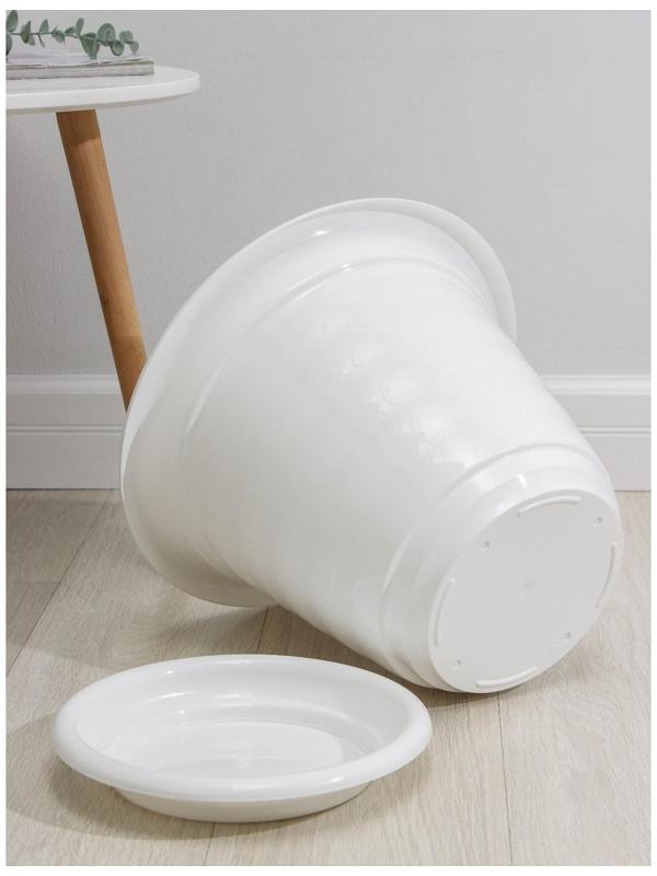 Горшок с поддоном «Виола», 16 л, цвет белый