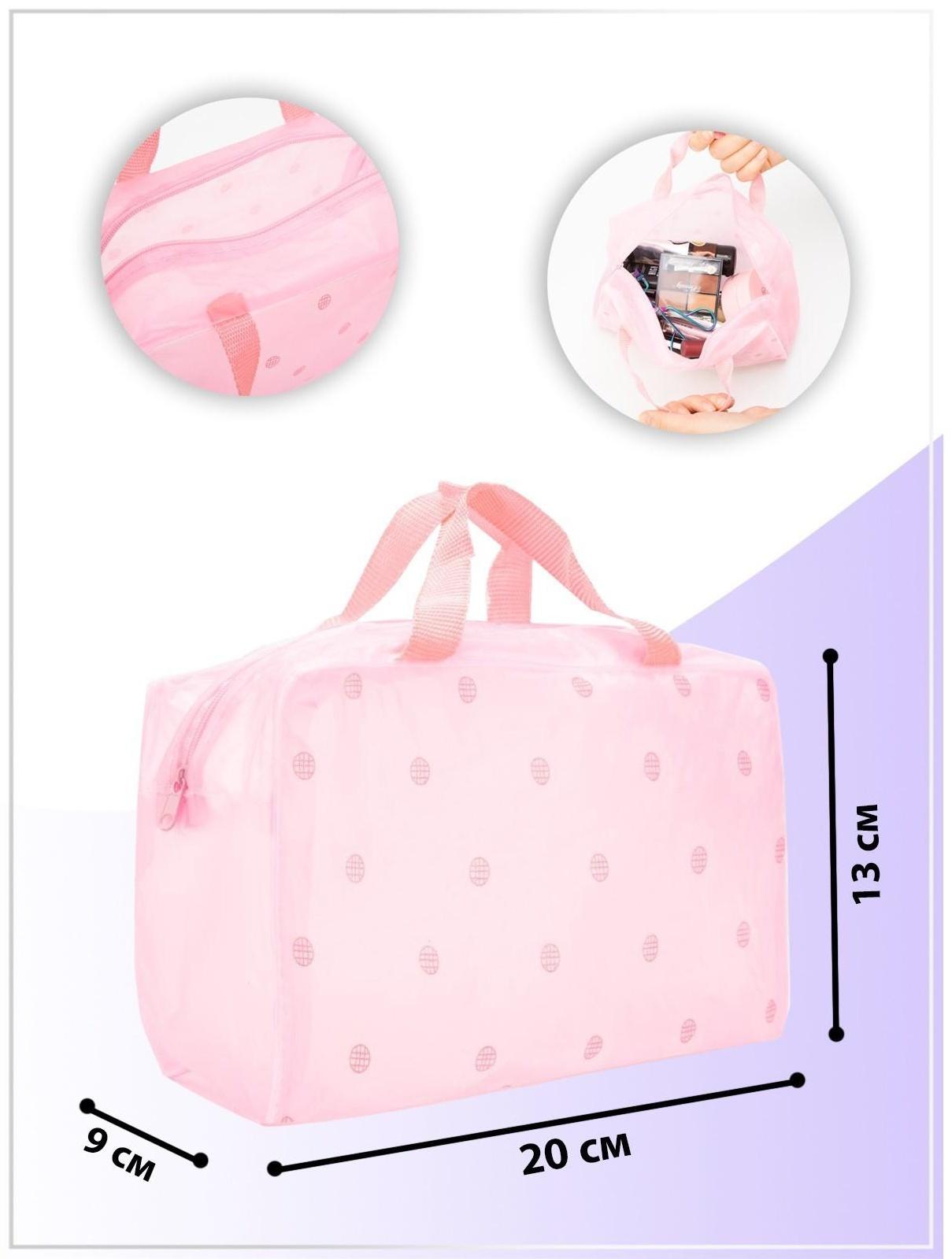 Косметичка на молнии, цвет розовый