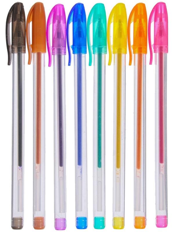 Набор гелевых ручек, 8 цветов, металлик, в блистере