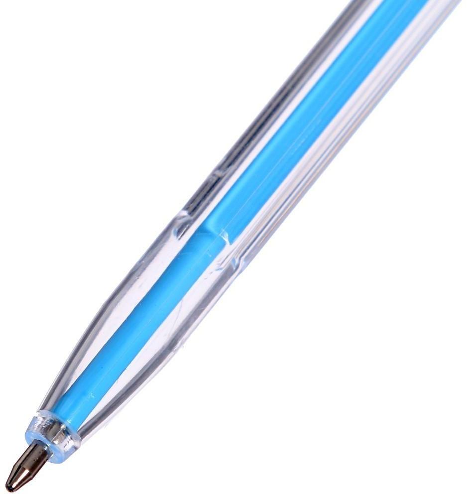 Набор ручек шариковых, 10 цветов, корпус прозрачный, с цветными колпачками