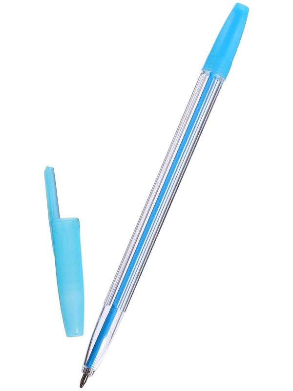 Набор ручек шариковых, 10 цветов, корпус прозрачный, с цветными колпачками