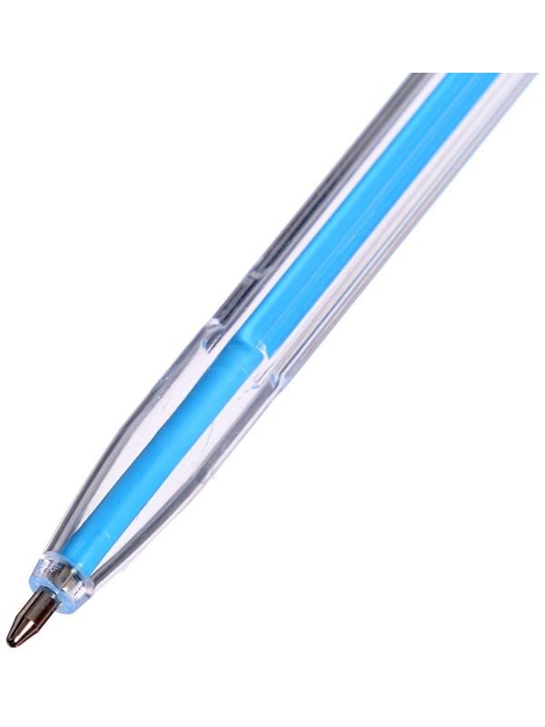 Набор ручек шариковых, 10 цветов, корпус прозрачный, с цветными колпачками