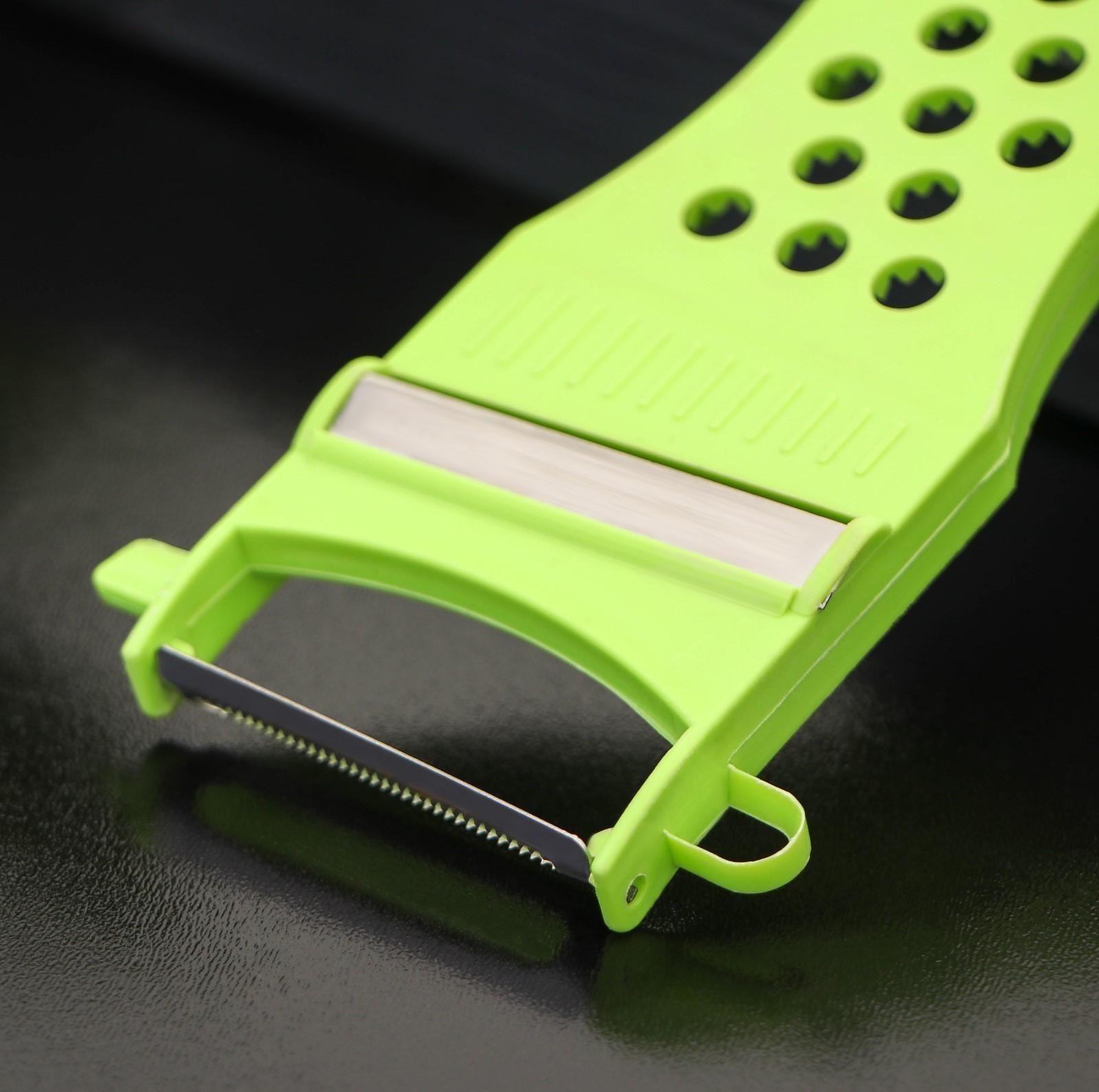 Овощечистка с тёркой и шинковкой Доляна, 17 см, цвет МИКС