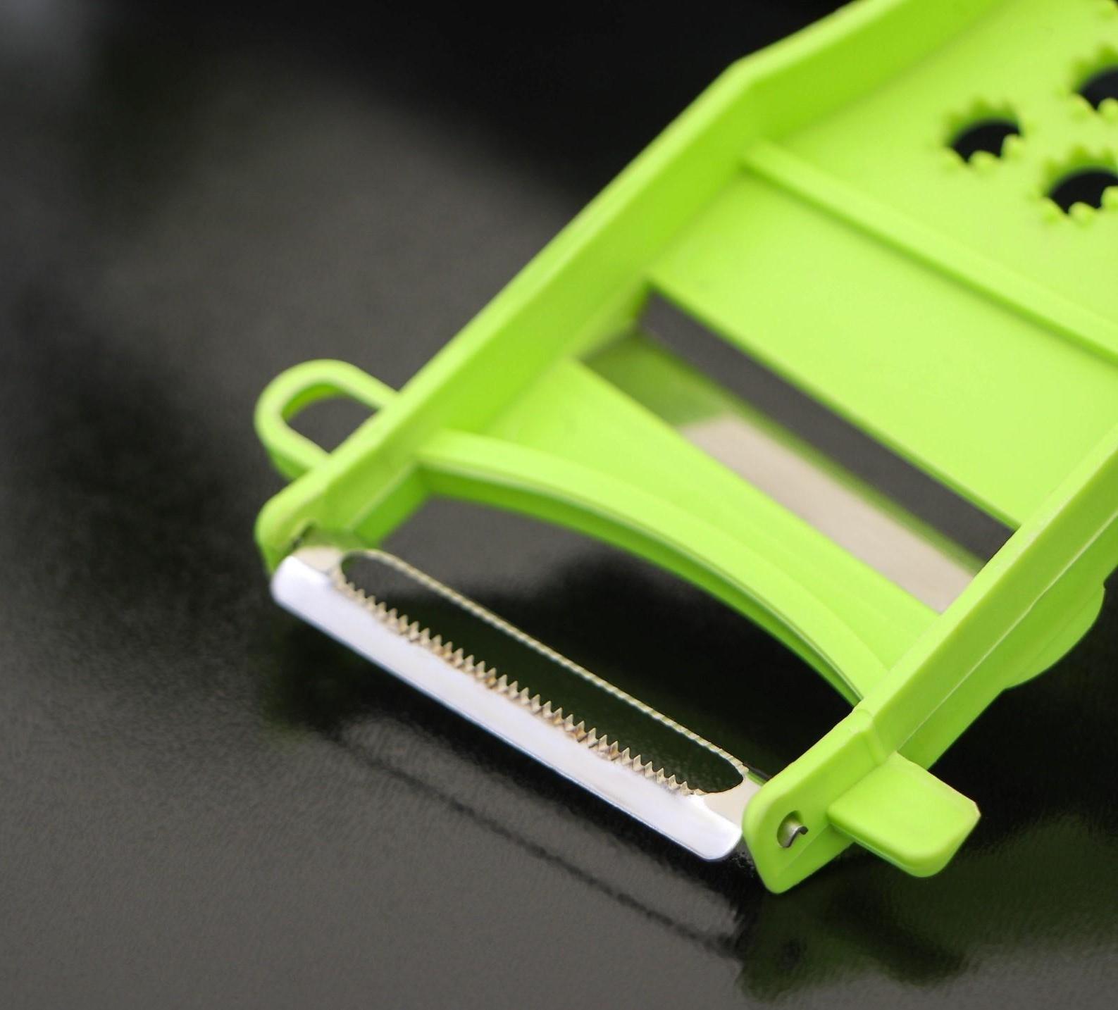 Овощечистка с тёркой и шинковкой Доляна, 17 см, цвет МИКС