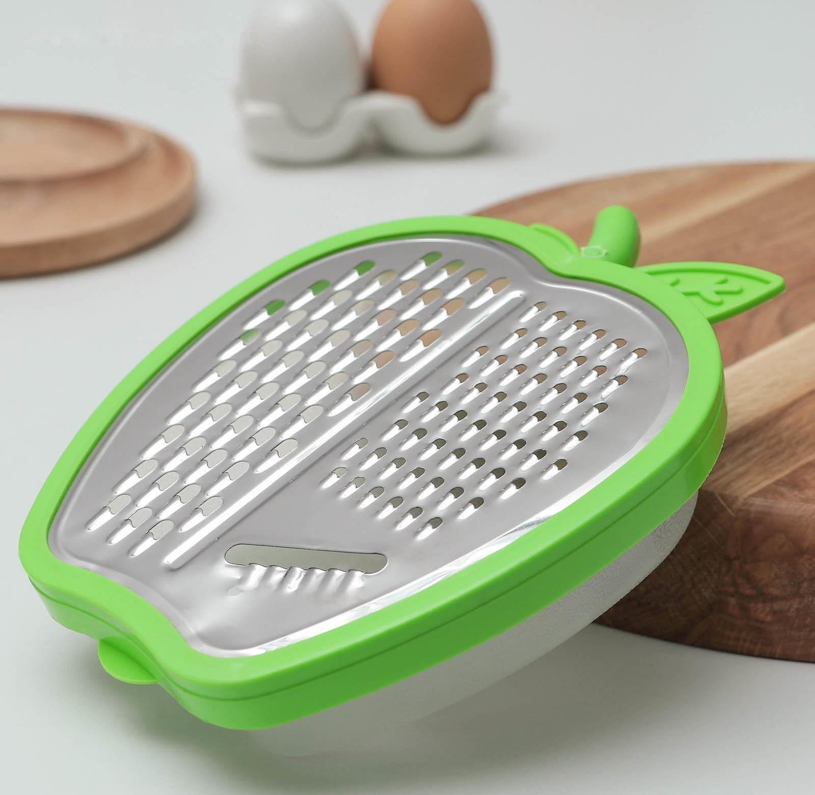 Тёрка с контейнером Доляна «Яблоко», 20×15×4 см, цвет МИКС