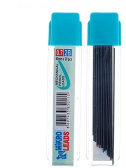 Грифели для механических карандашей 2В, 0.7 мм, 20 штук