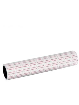 Ценники самоклеящиеся для этикет-пистолета, 12 х 21 мм, в 1 рулончике 200 штук, набор из 10 рулончиков, белые с красными полосками