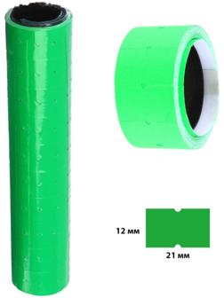 Ценники самоклеящиеся для этикет-пистолета, 12 х 21 мм, в 1 рулончике 200 штук, набор из 10 рулончиков, зелёный